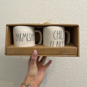 Rae Dunn Parmesan and Chili flake shakers